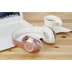 Premium Sound HD Over the Ear Wireless Bluetooth Stereo Headphone HK399 (Rose Gold)